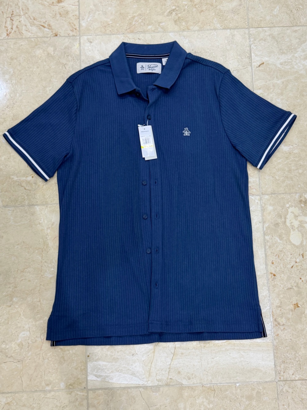 Original Penguin blueish greyish Short-Sleeve Ribbed Polo